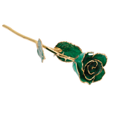 24K Solid Gold Rose- Emerald Green